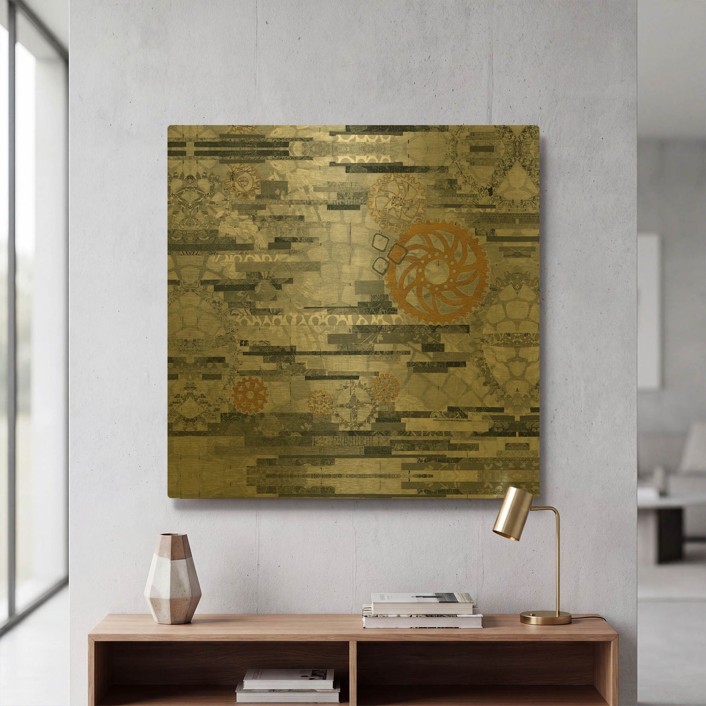 'EU Timetable I BW' By Kathy Ferguson Gold Metal Wall Art