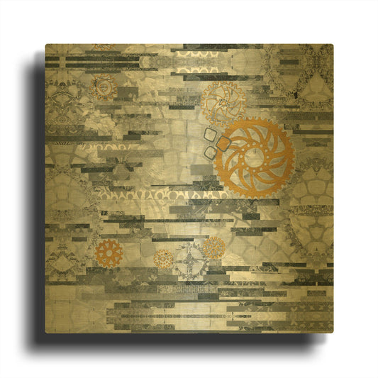 'EU Timetable I BW' By Kathy Ferguson Gold Metal Wall Art
