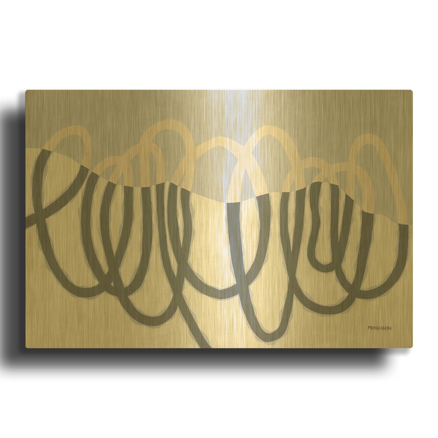 'Loops III' By Kathy Ferguson Gold Metal Wall Art