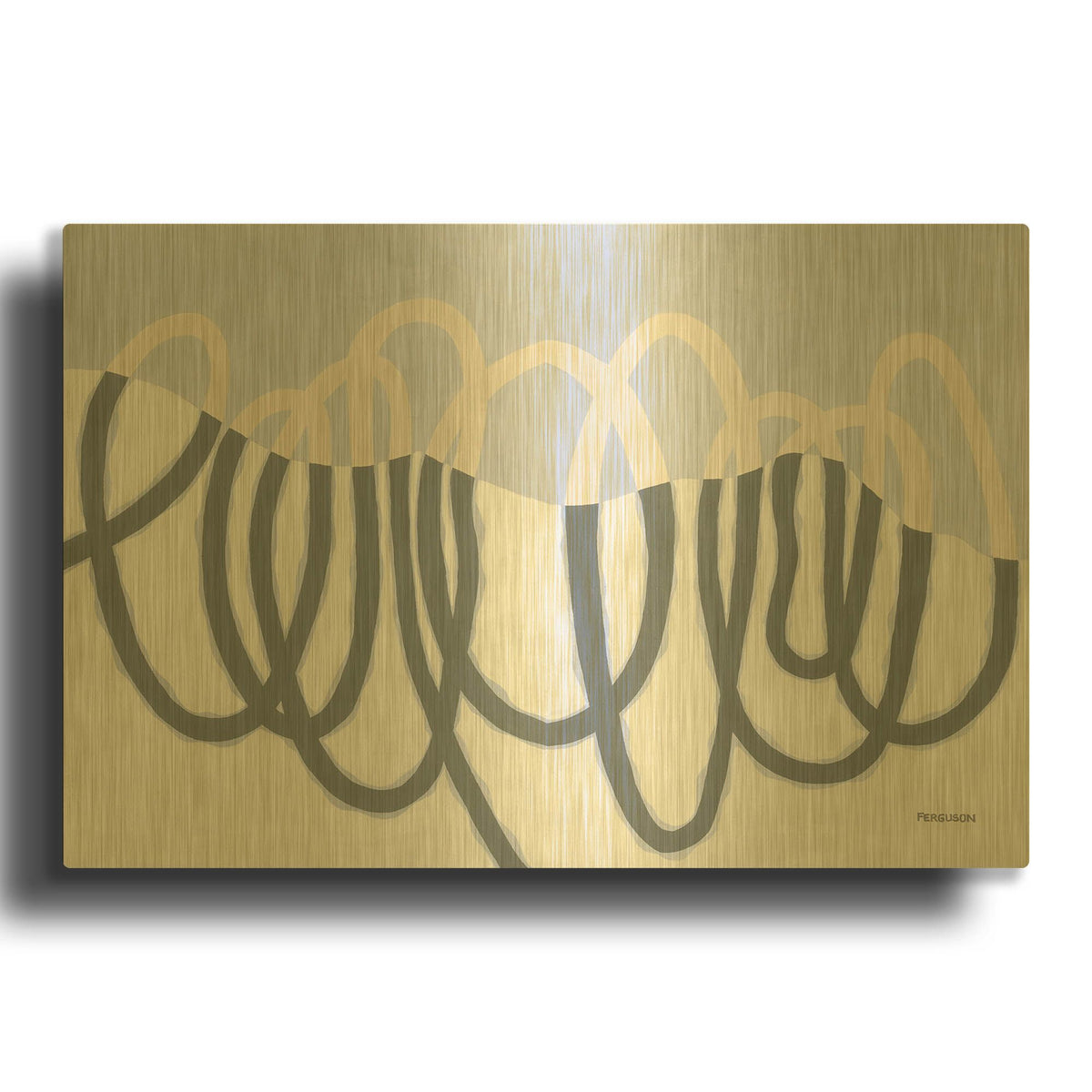 'Loops III' By Kathy Ferguson Gold Metal Wall Art