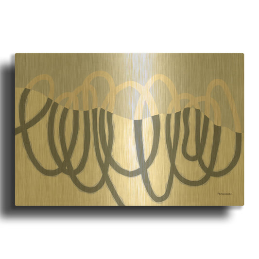 'Loops III' By Kathy Ferguson Gold Metal Wall Art