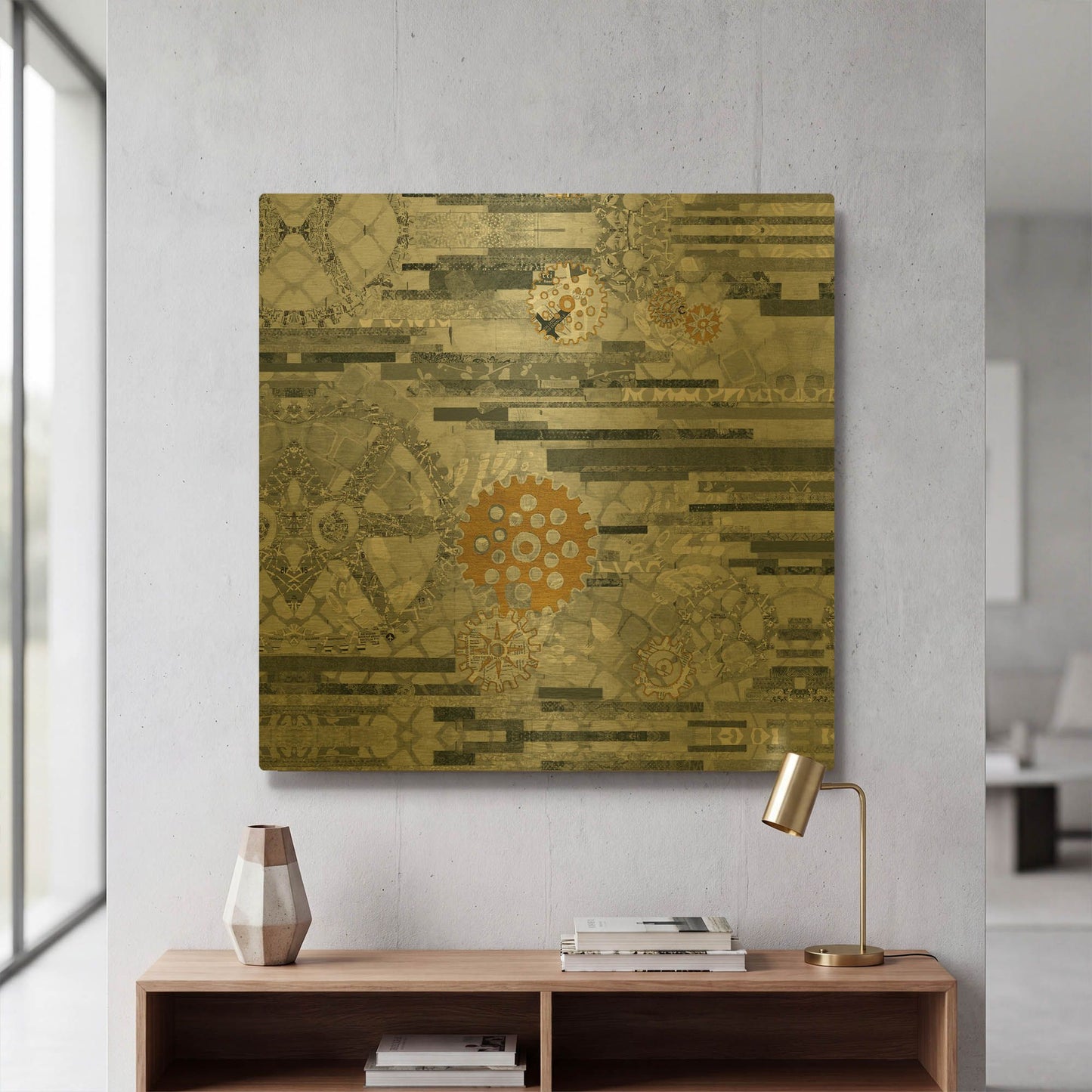 'EU Timetable II BW' By Kathy Ferguson Gold Metal Wall Art