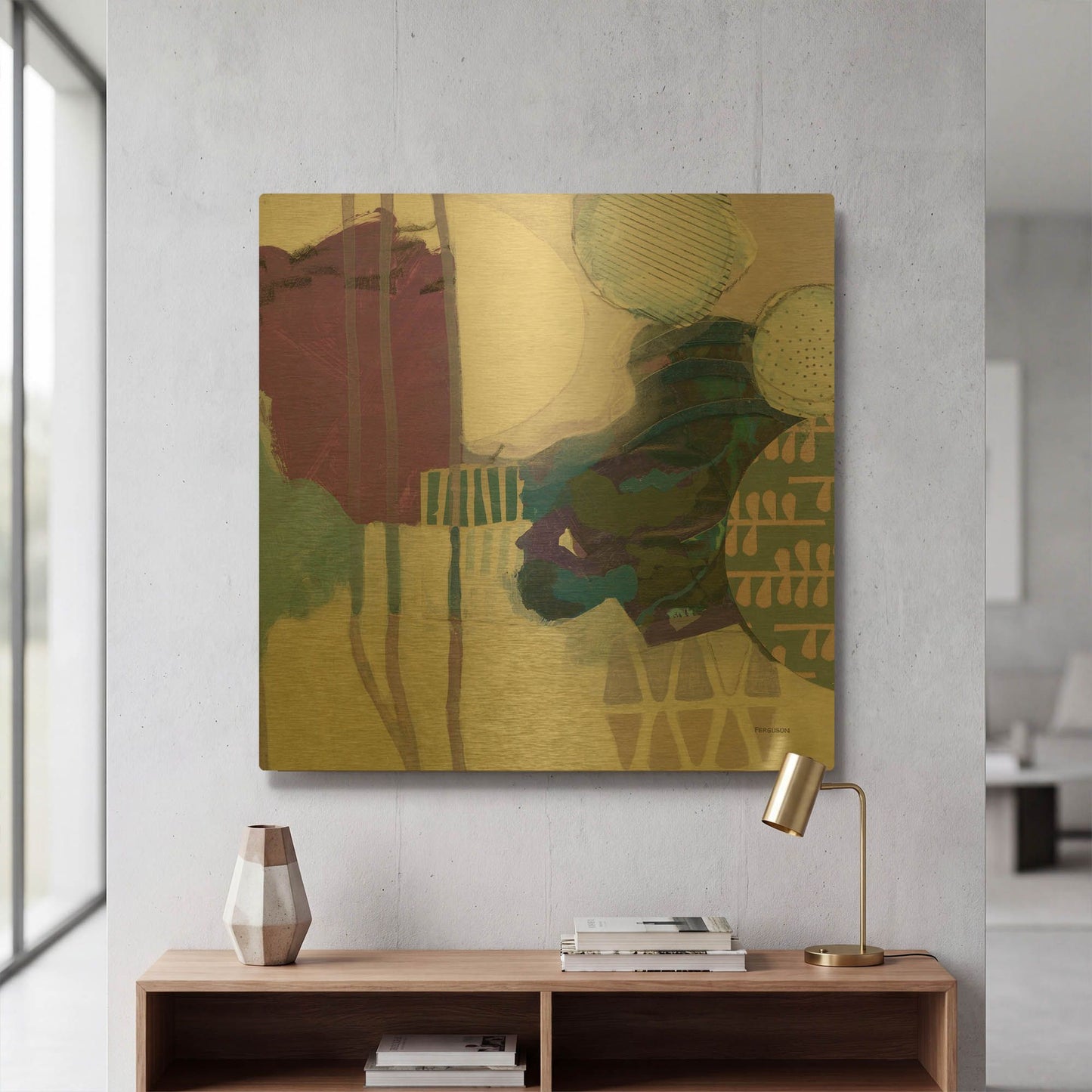 'Abstract Layers IV' By Kathy Ferguson Gold Metal Wall Art