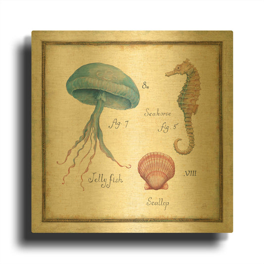 'Oceanography III' By Daphne Brissonnet Gold Metal Wall Art