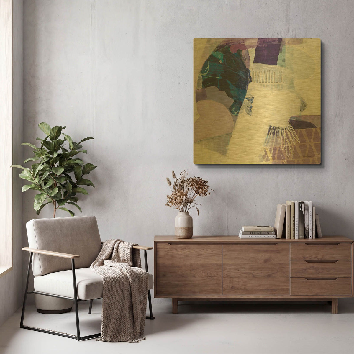 'Abstract Layers III' By Kathy Ferguson Gold Metal Wall Art