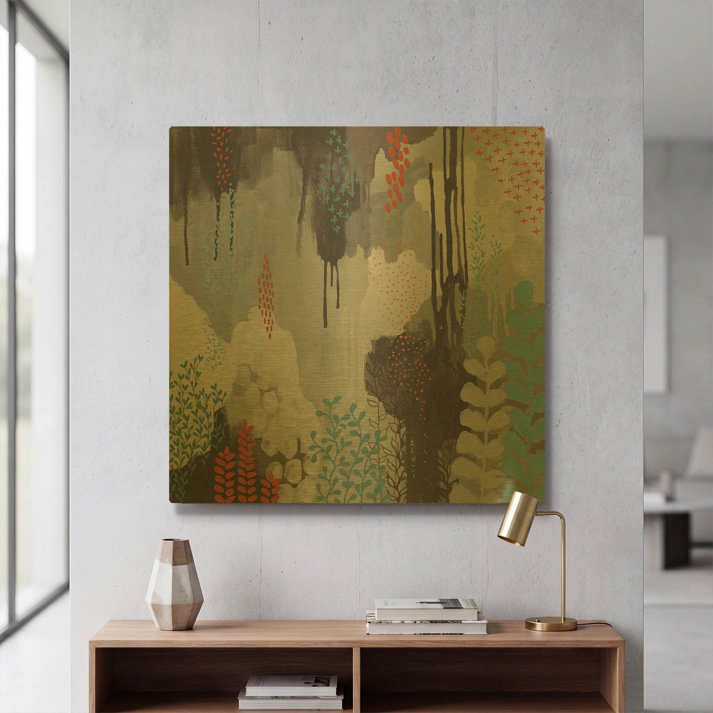 'Gray Forest I' By Kathy Ferguson Gold Metal Wall Art