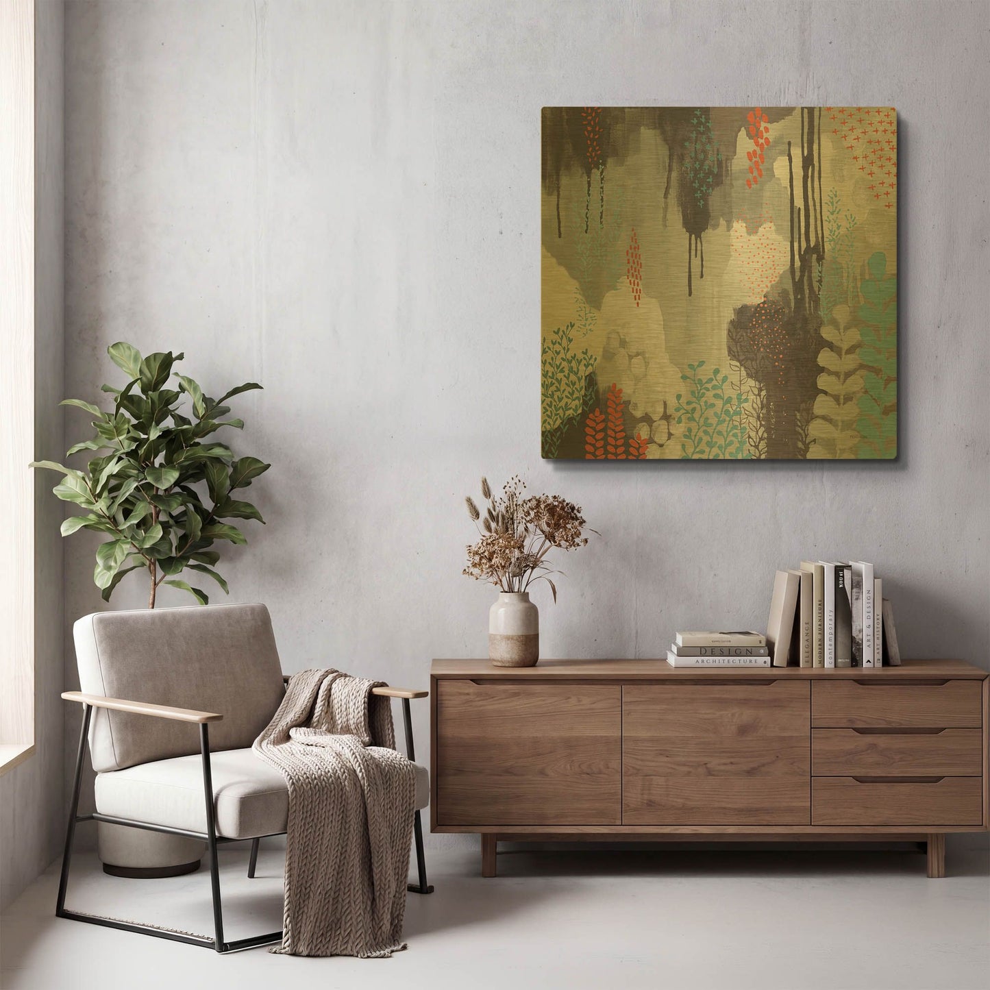 'Gray Forest I' By Kathy Ferguson Gold Metal Wall Art