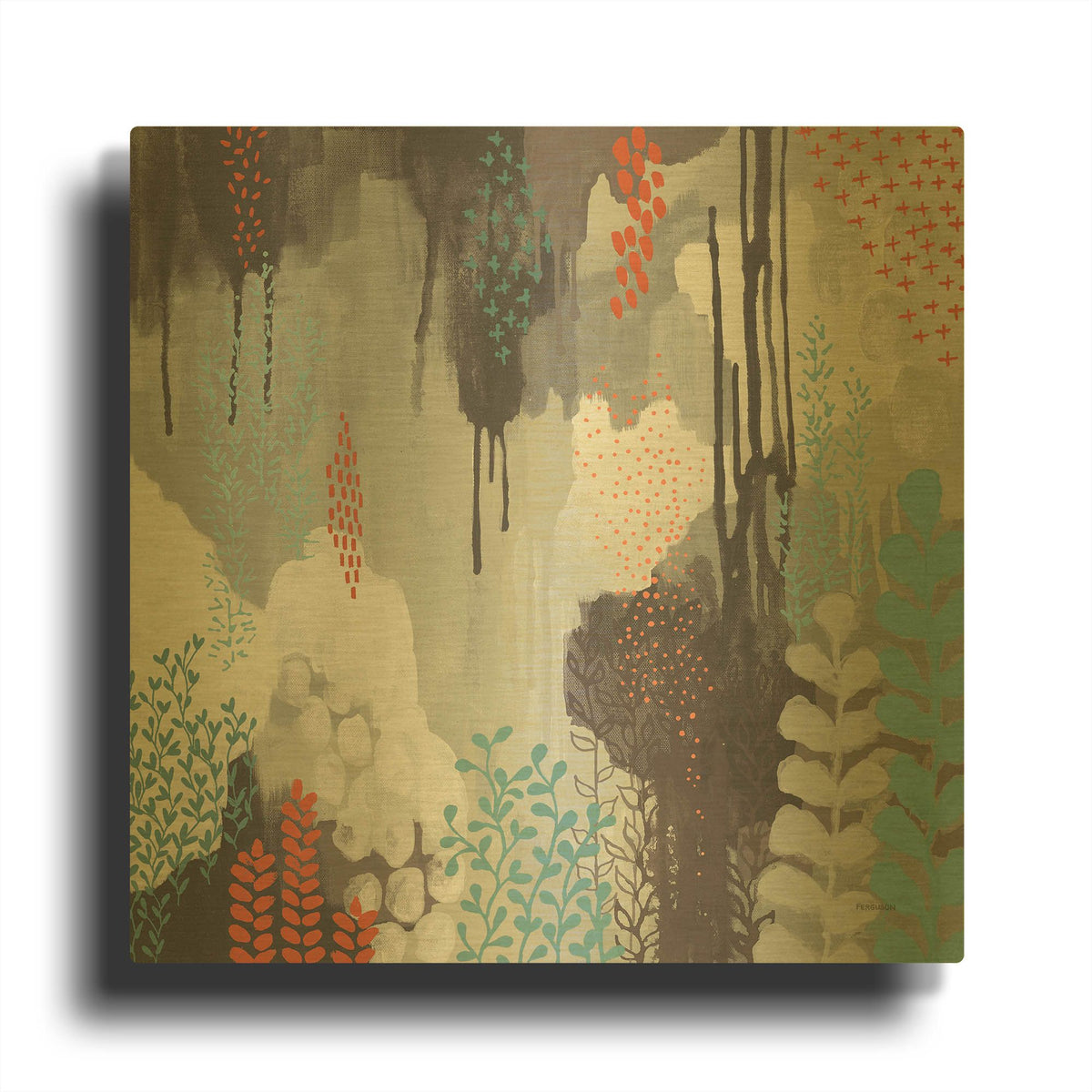 'Gray Forest I' By Kathy Ferguson Gold Metal Wall Art