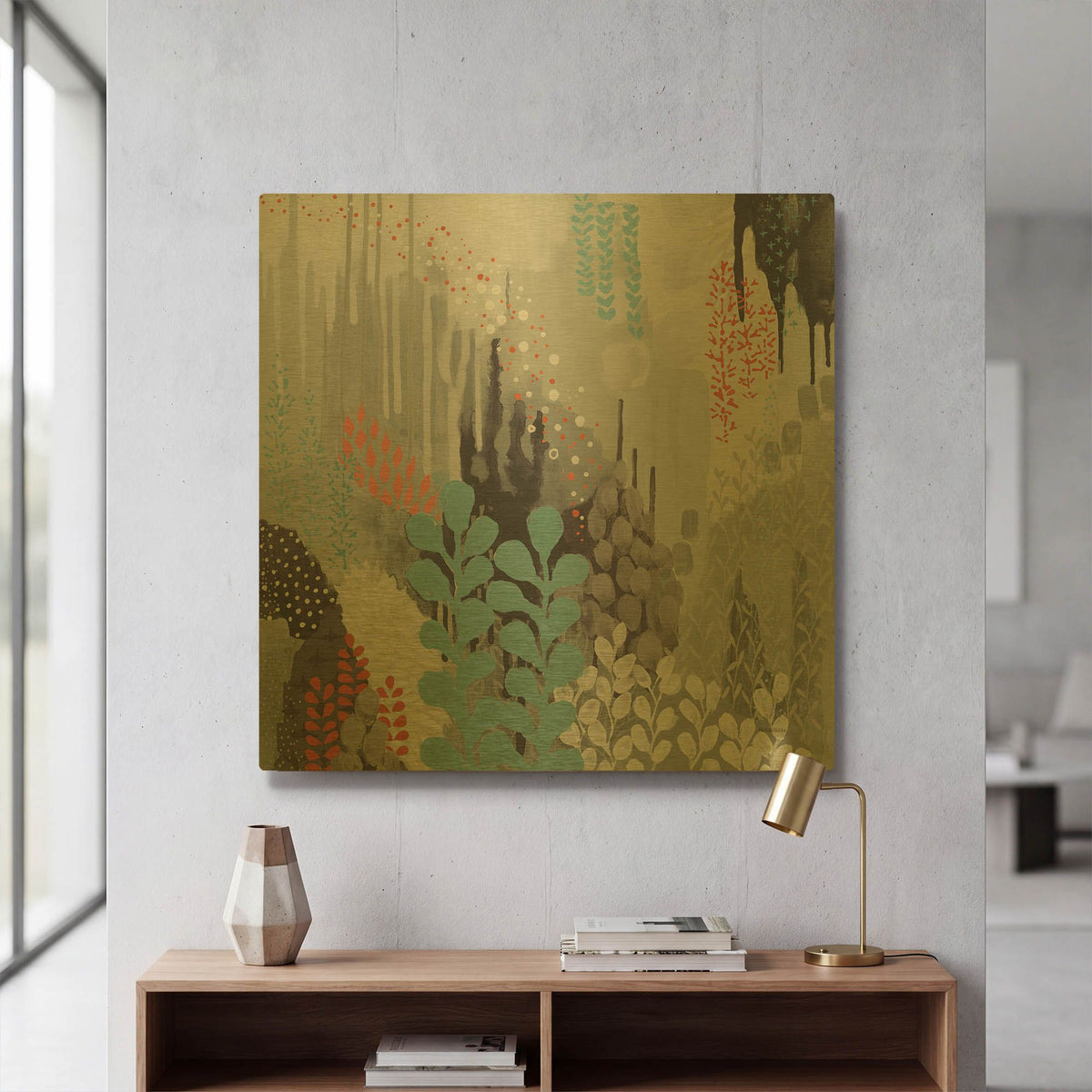 'Gray Forest II' By Kathy Ferguson Gold Metal Wall Art