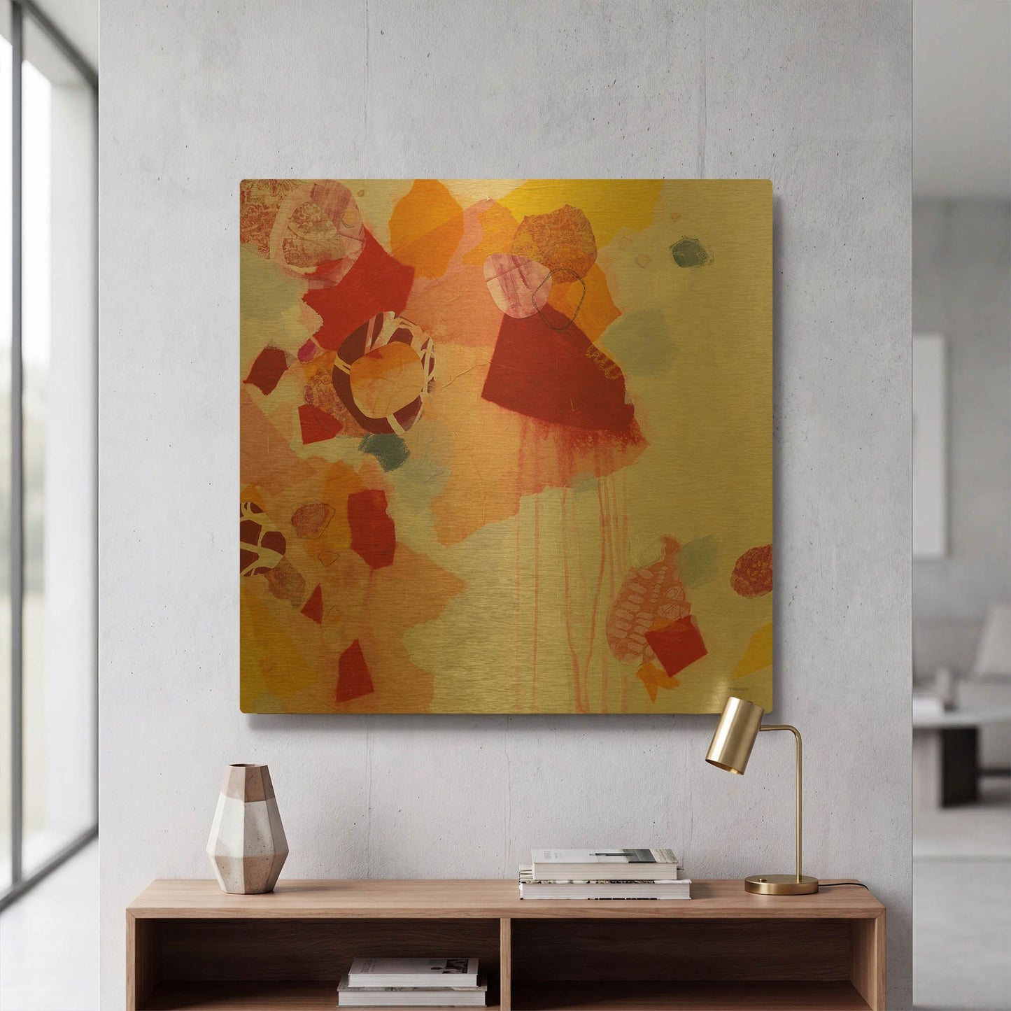 'Falling Apart' By Kathy Ferguson Gold Metal Wall Art