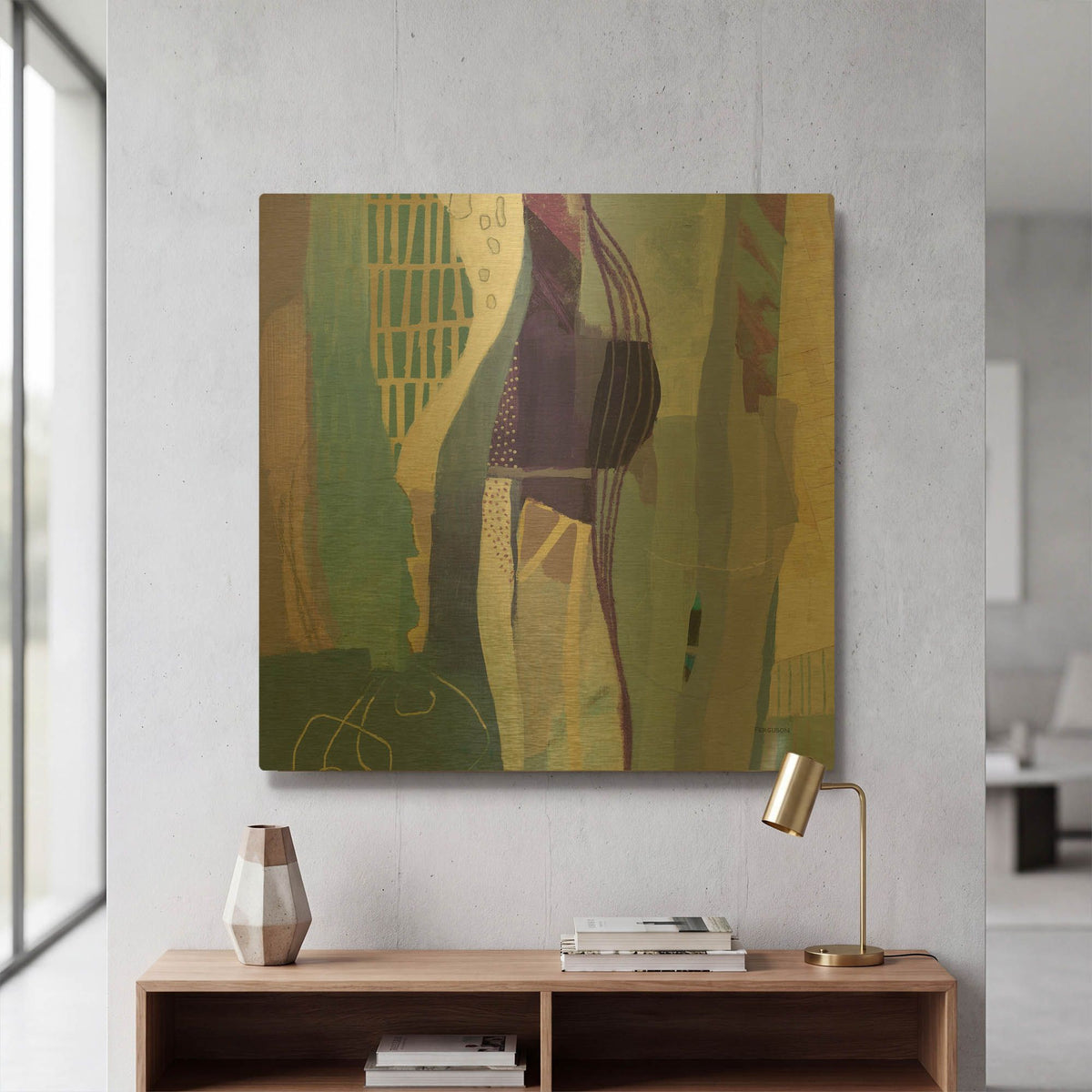 'Abstract Layers I' By Kathy Ferguson Gold Metal Wall Art
