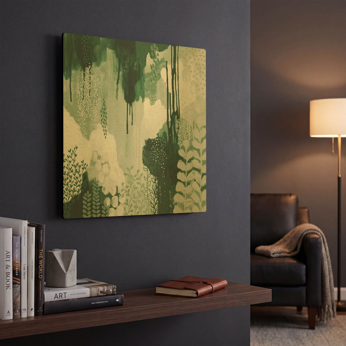 'Light Green Forest I' By Kathy Ferguson Gold Metal Wall Art