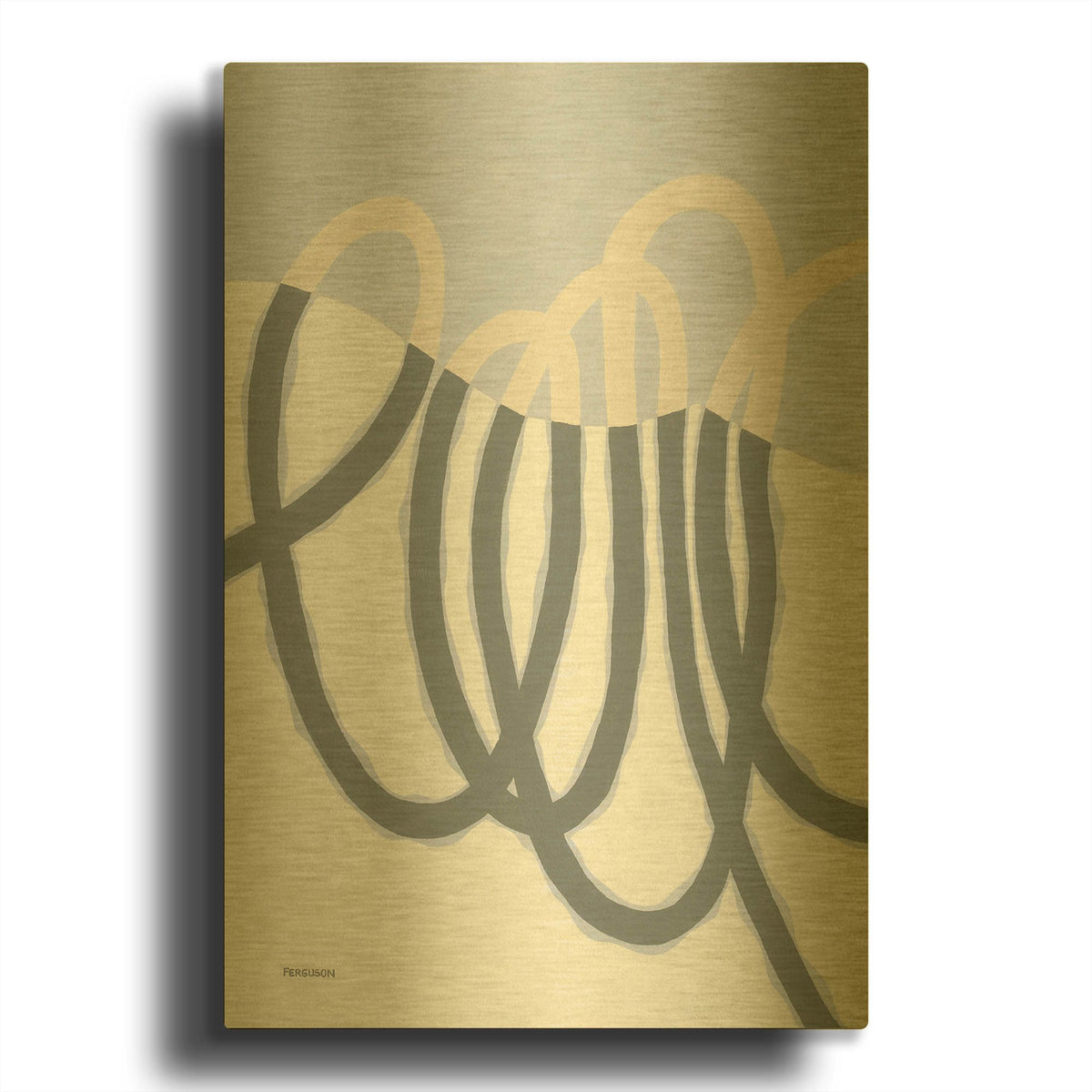 'Loops I' By Kathy Ferguson Gold Metal Wall Art
