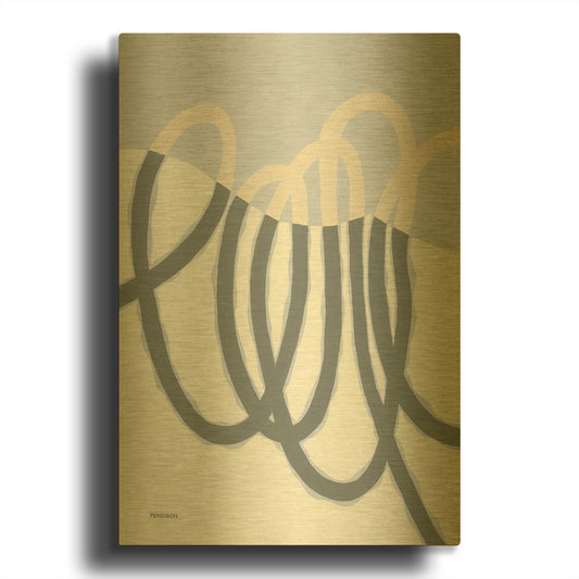 'Loops I' By Kathy Ferguson Gold Metal Wall Art