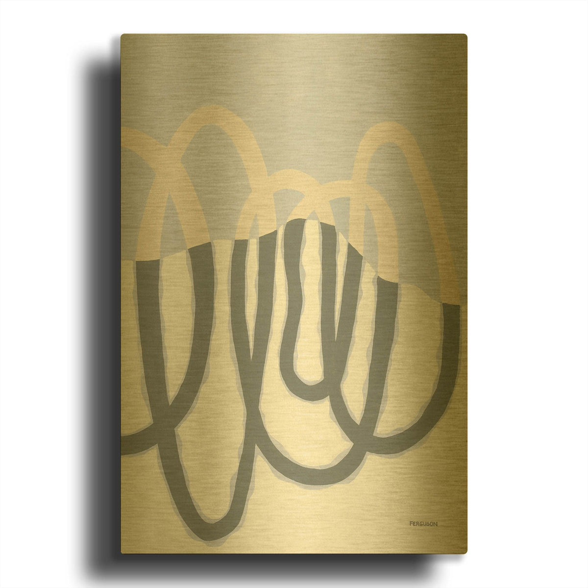 'Loops II' By Kathy Ferguson Gold Metal Wall Art