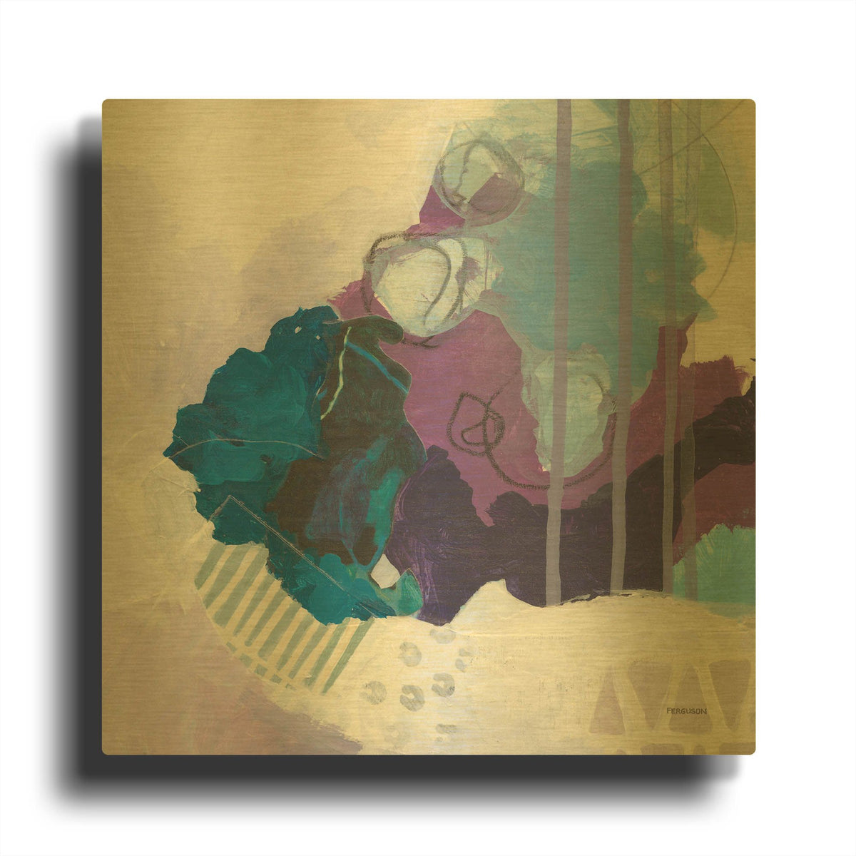 'Amethyst' By Kathy Ferguson Gold Metal Wall Art