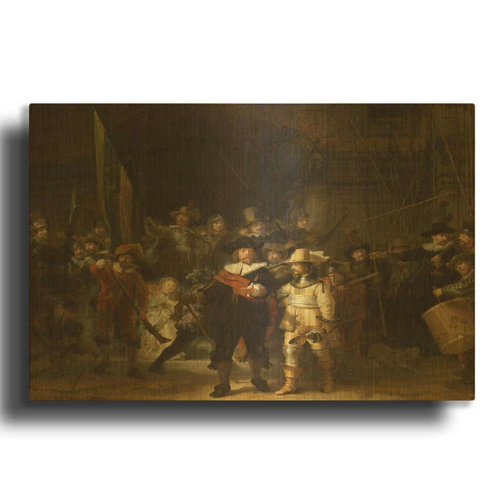 'The Night Watch' By Rembrandt Gold Metal Wall Art