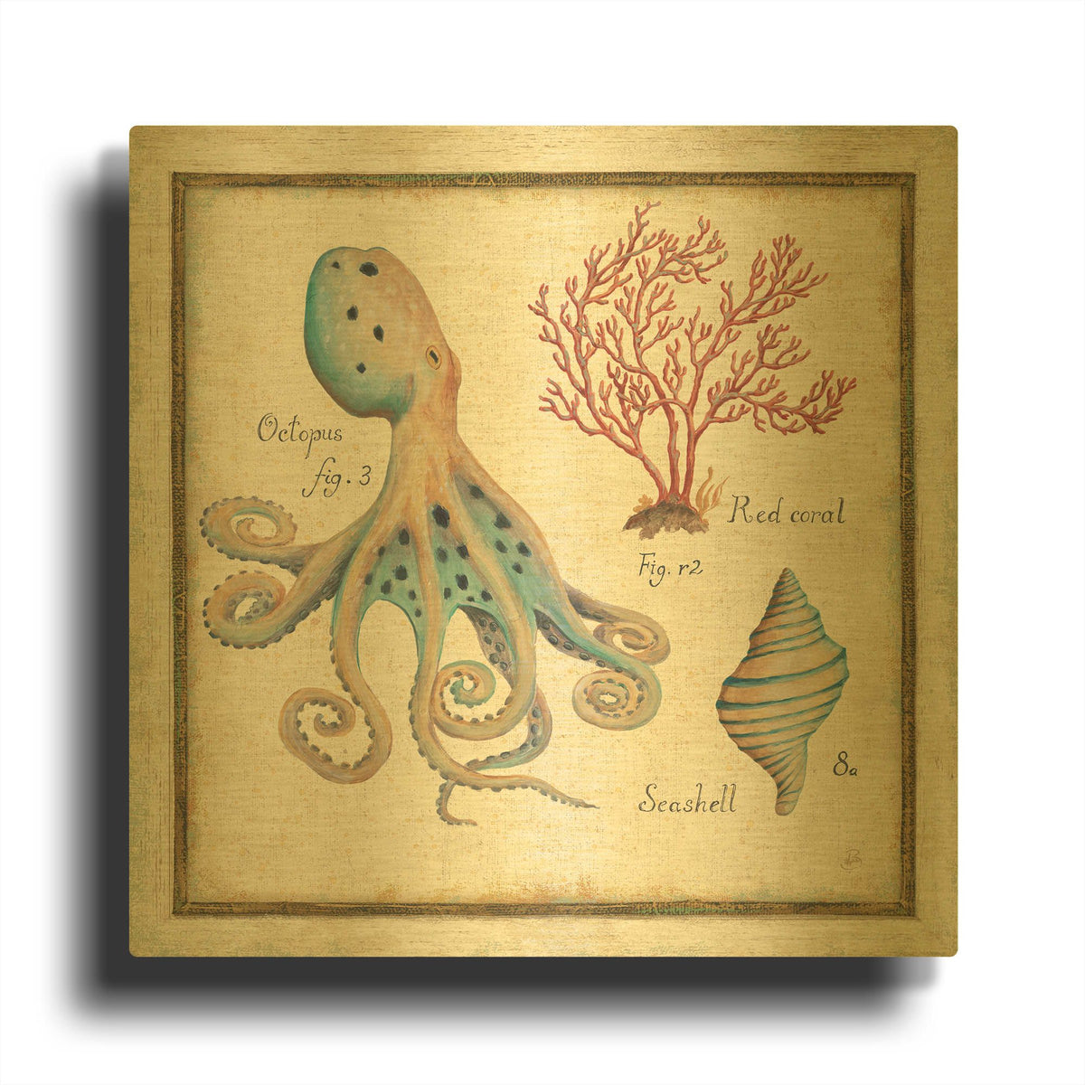 'Oceanography I' By Daphne Brissonnet Gold Metal Wall Art