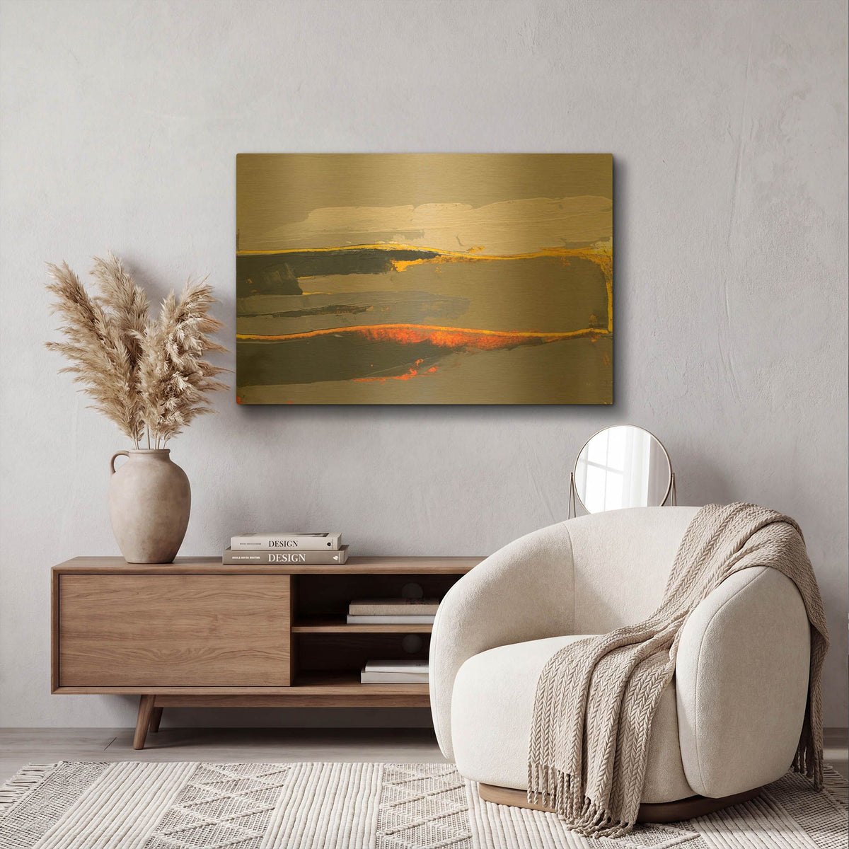 'Ceide Study IV' By Grainne Dowling Gold Metal Wall Art