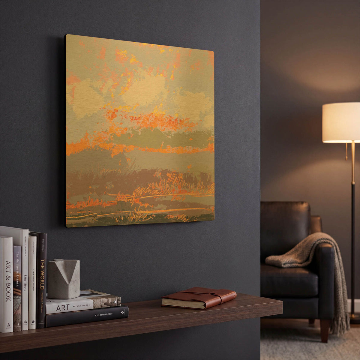'Soft Day III' By Grainne Dowling Gold Metal Wall Art