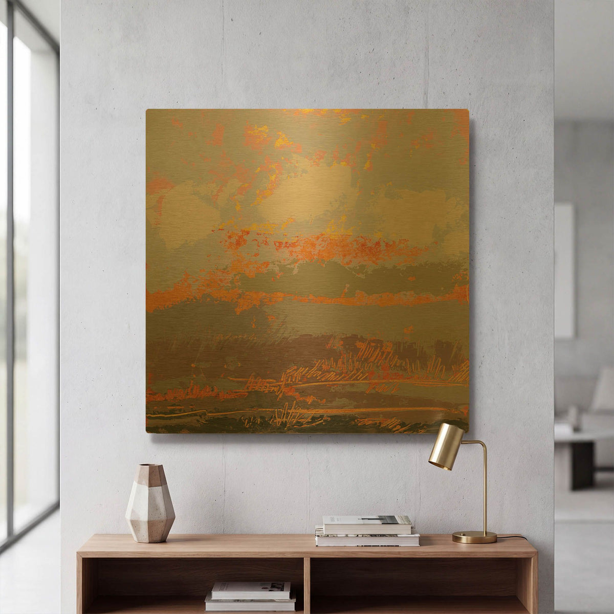 'Soft Day III' By Grainne Dowling Gold Metal Wall Art