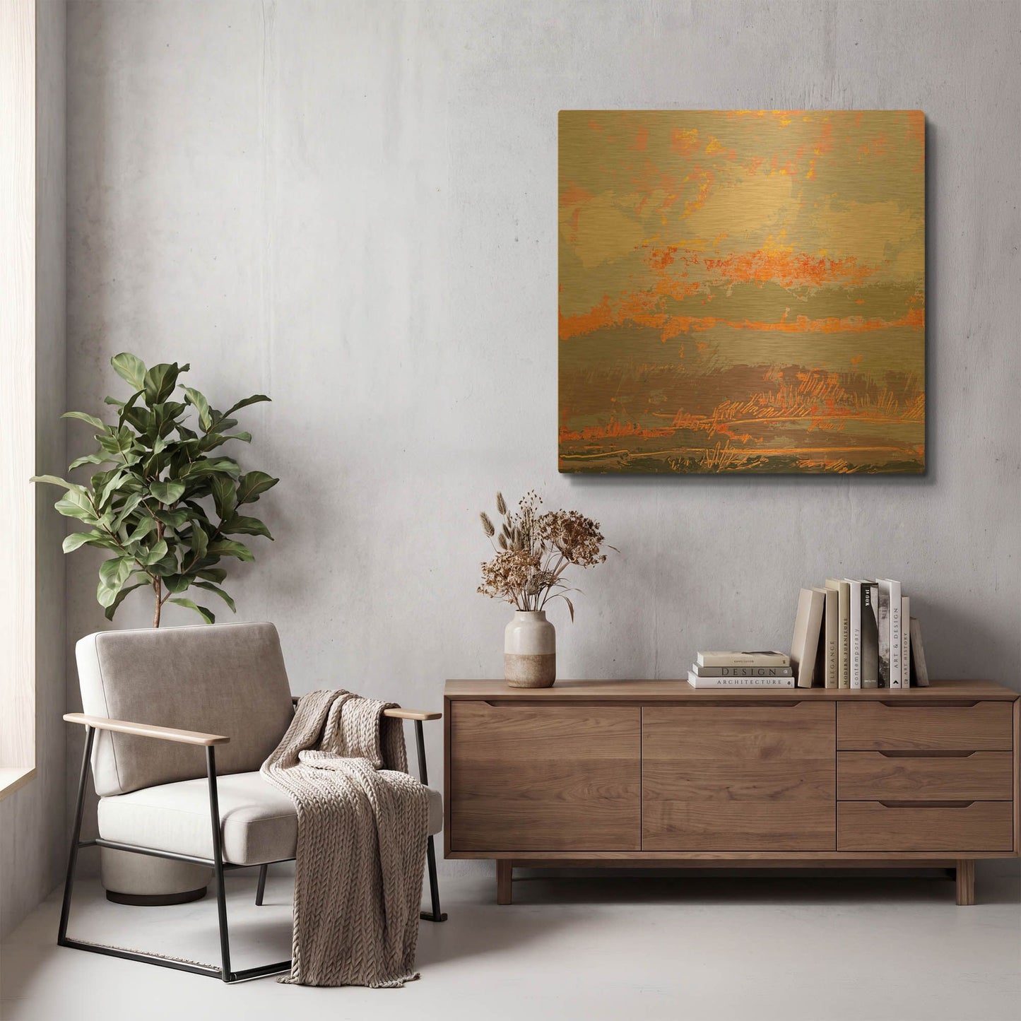 'Soft Day III' By Grainne Dowling Gold Metal Wall Art