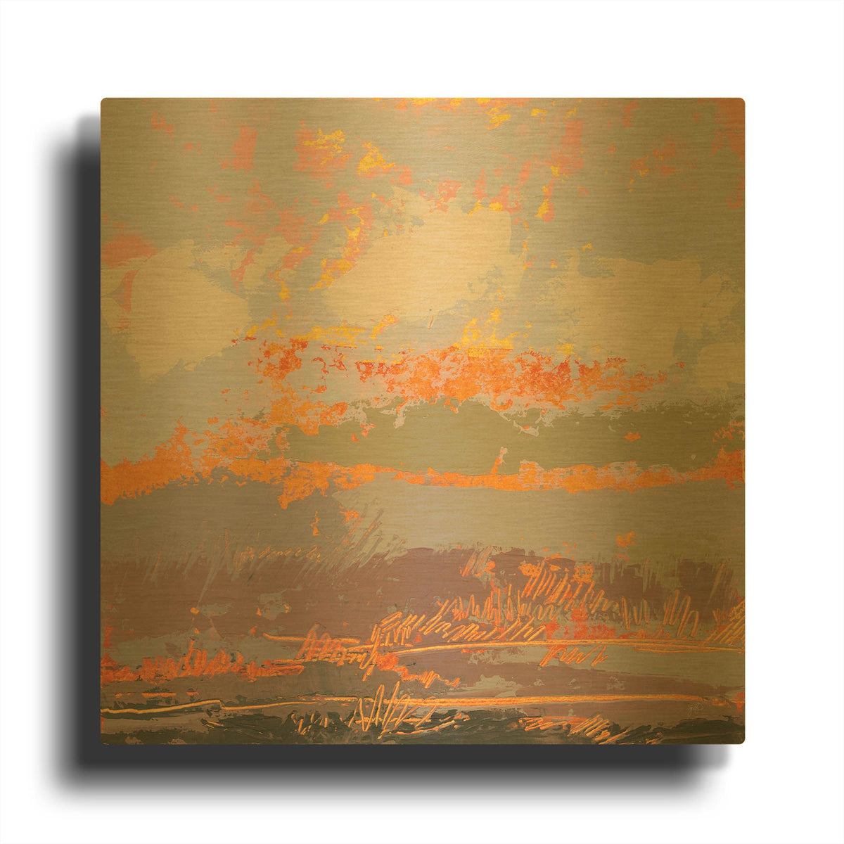 'Soft Day III' By Grainne Dowling Gold Metal Wall Art