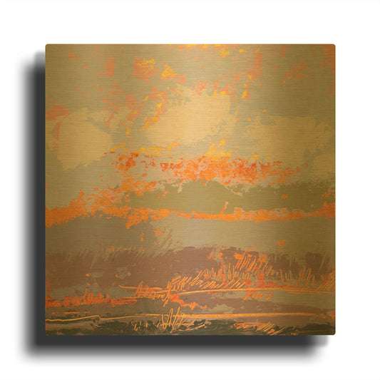 'Soft Day III' By Grainne Dowling Gold Metal Wall Art