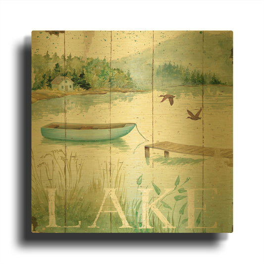 'Lakeside II' By Daphne Brissonnet Gold Metal Wall Art