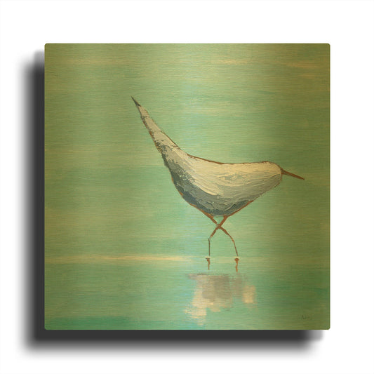 'Egret I' By Phyllis Adams Gold Metal Wall Art