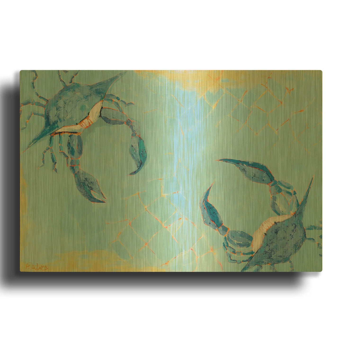 'The Stand Off' By Phyllis Adams Gold Metal Wall Art