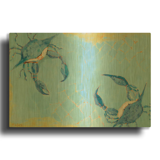 'The Stand Off' By Phyllis Adams Gold Metal Wall Art