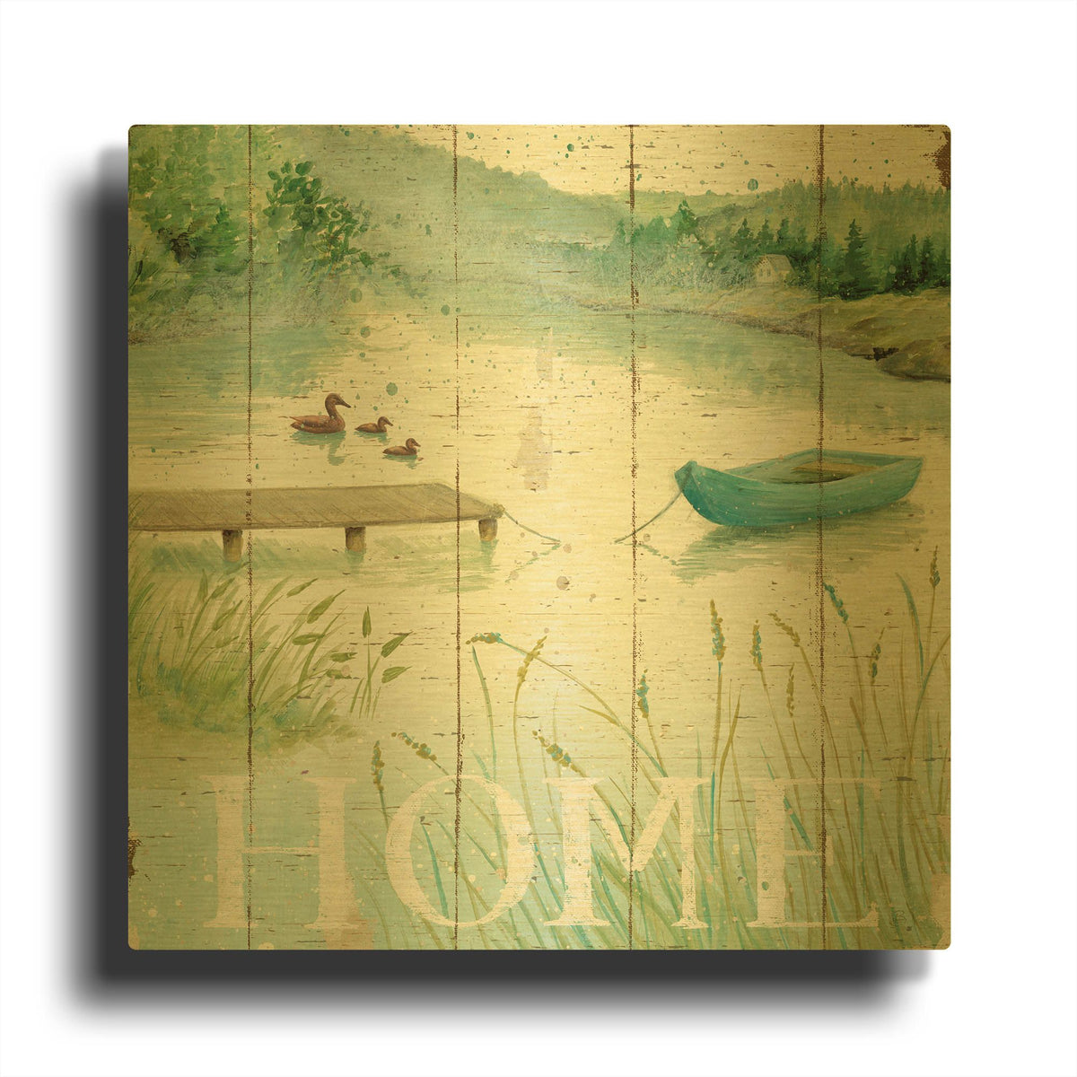 'Lakeside I' By Daphne Brissonnet Gold Metal Wall Art