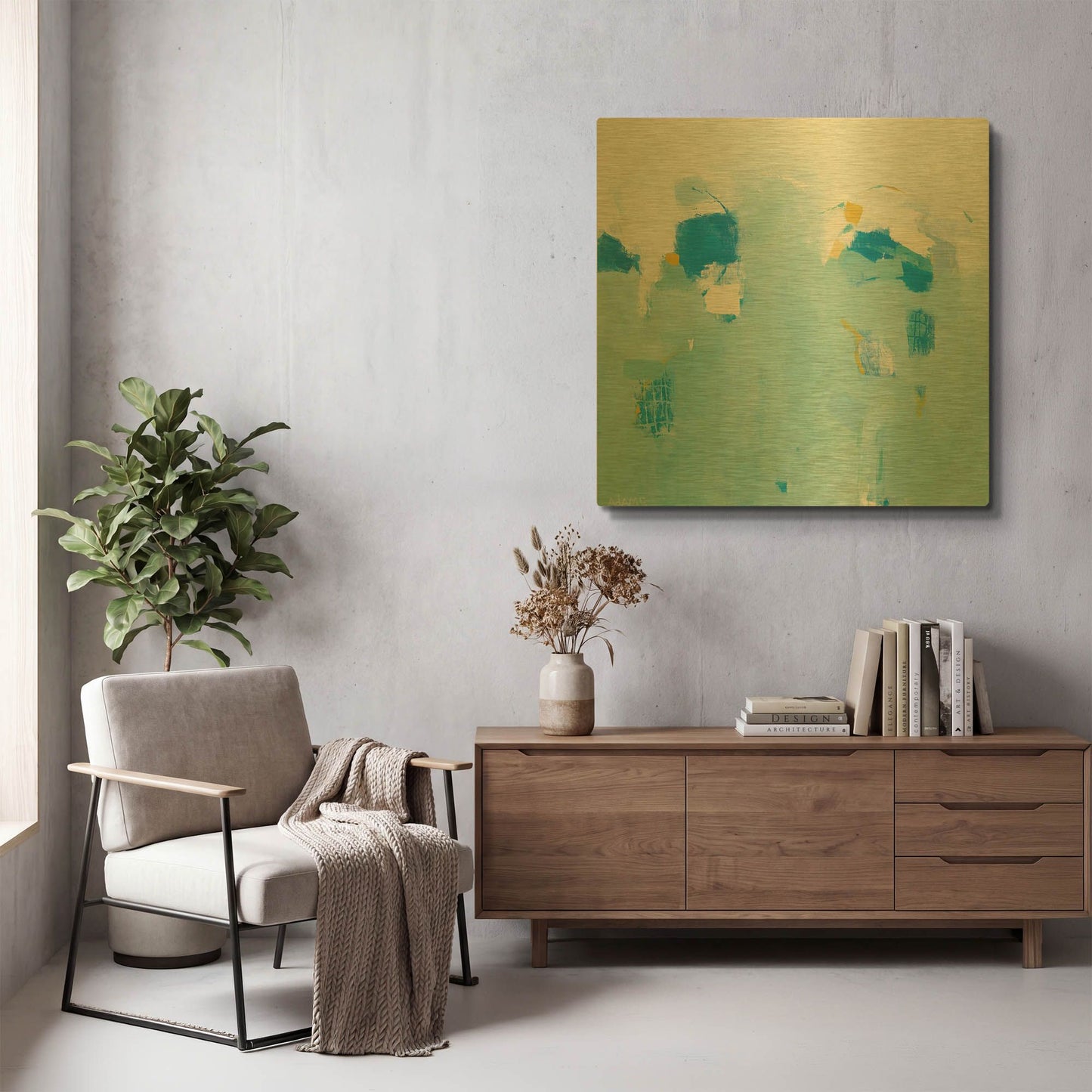 'Splash' By Phyllis Adams Gold Metal Wall Art