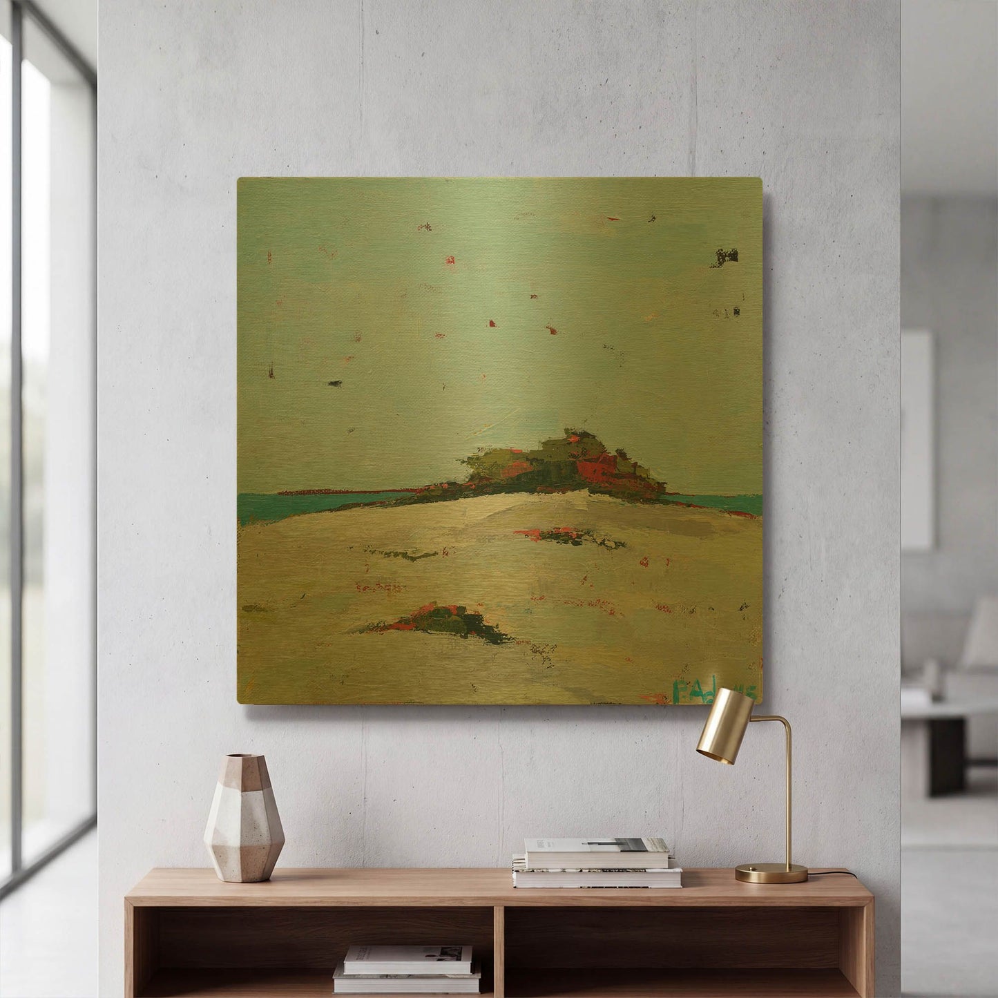 'Fall Dune' By Phyllis Adams Gold Metal Wall Art