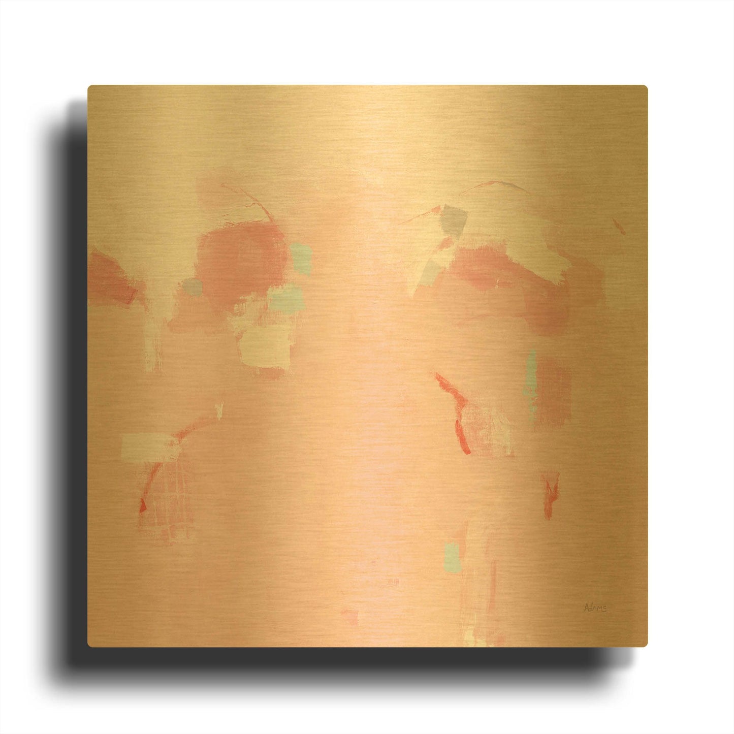 'Splash Pink' By Phyllis Adams Gold Metal Wall Art