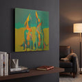 'Howling Hounds' By Phyllis Adams Gold Metal Wall Art