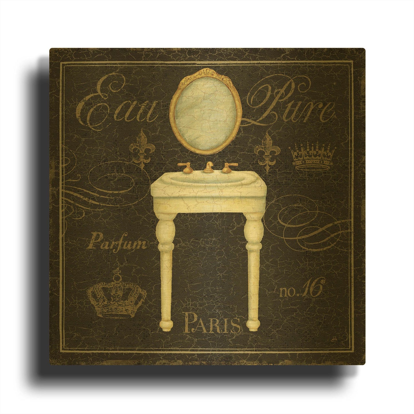 'Bain de Luxe IV' By Daphne Brissonnet Gold Metal Wall Art