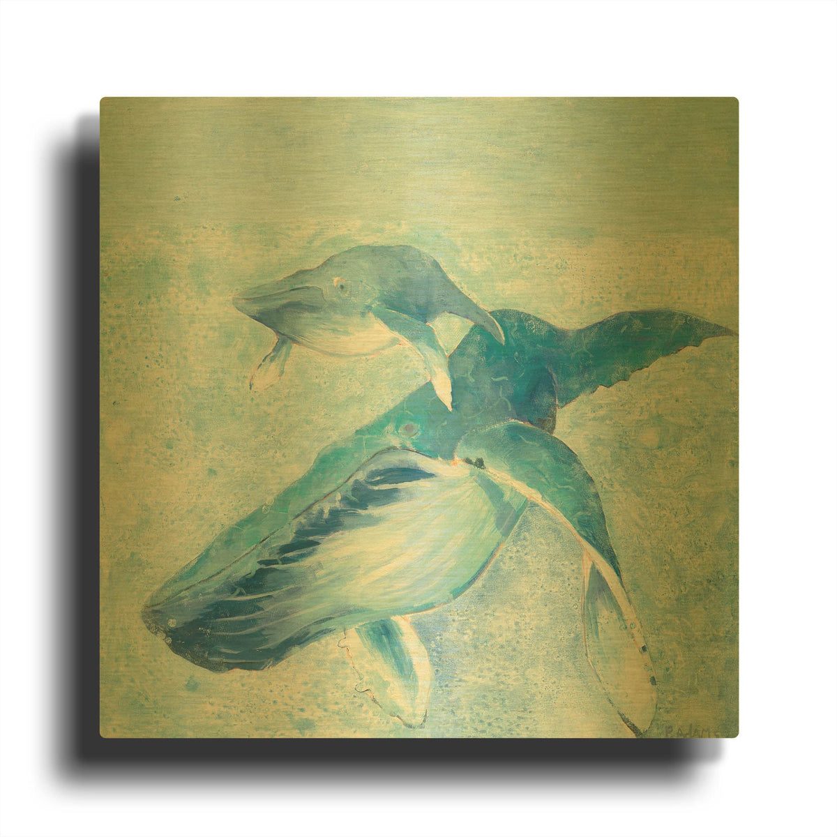 'Blue Mama' By Phyllis Adams Gold Metal Wall Art