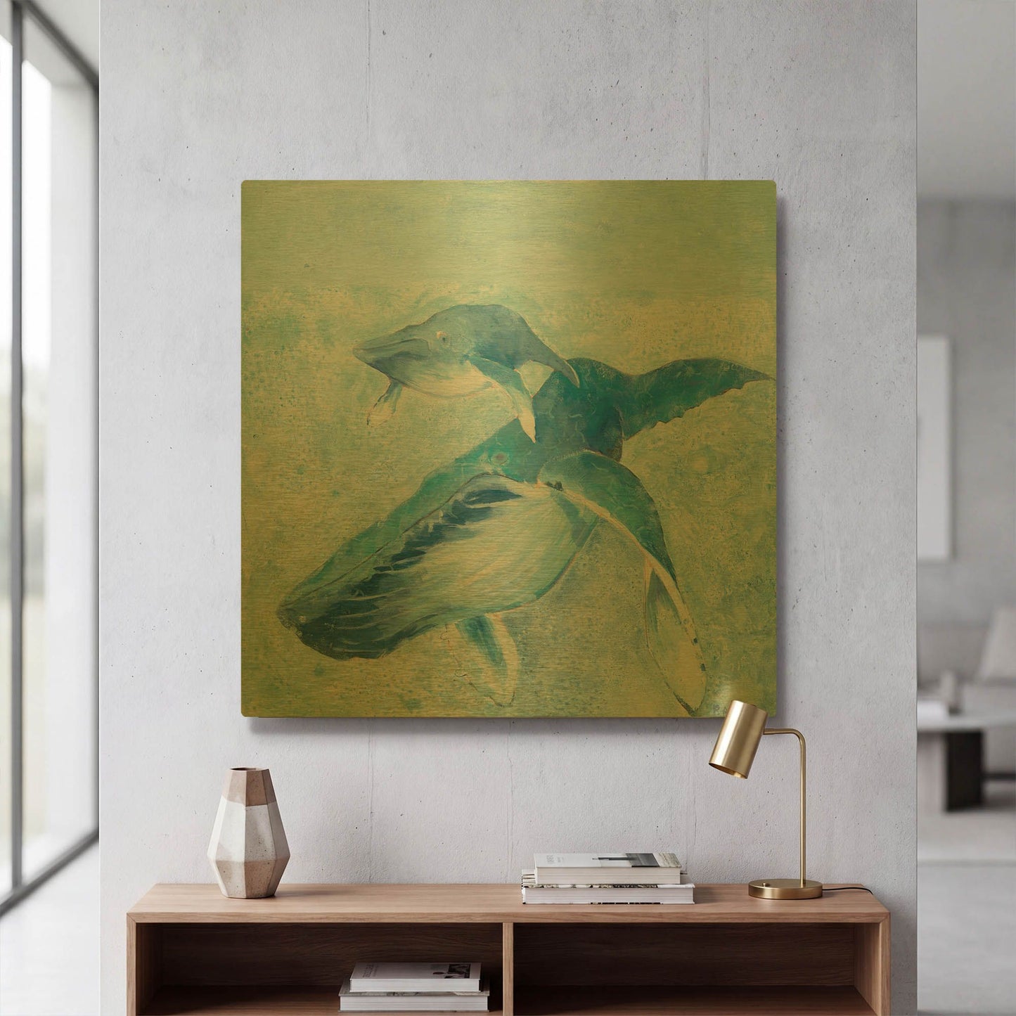 'Blue Mama' By Phyllis Adams Gold Metal Wall Art