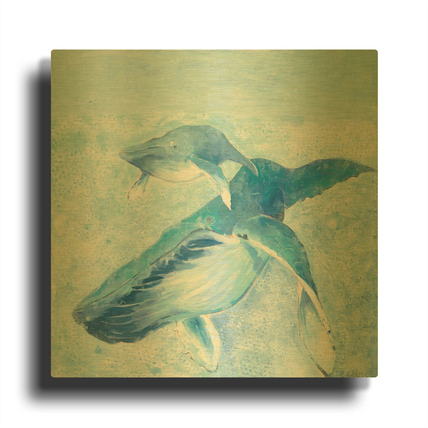 'Blue Mama' By Phyllis Adams Gold Metal Wall Art