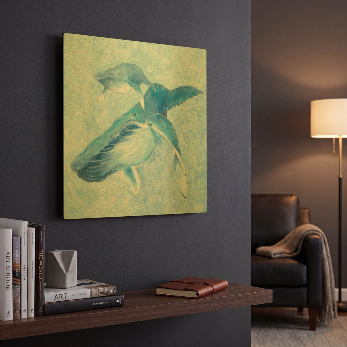 'Blue Mama v2' By Phyllis Adams Gold Metal Wall Art