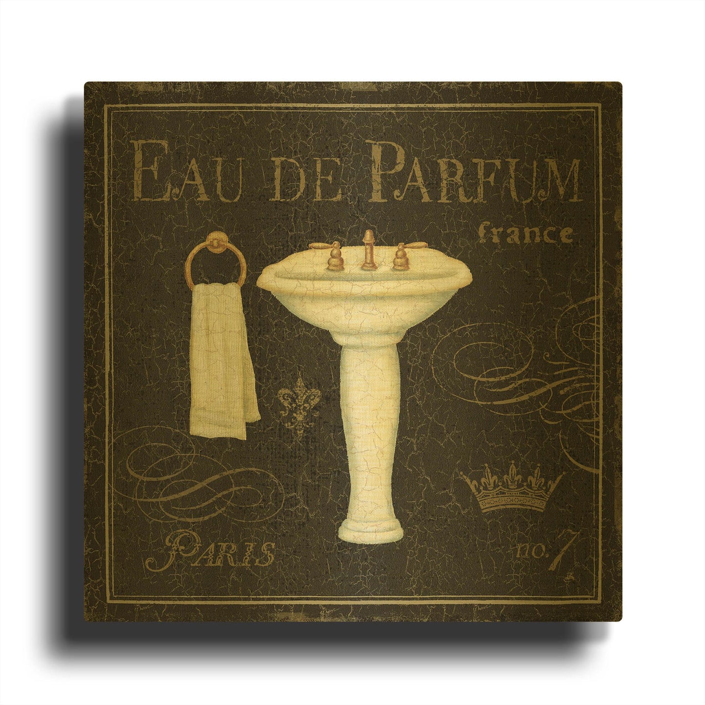 'Bain de Luxe III' By Daphne Brissonnet Gold Metal Wall Art