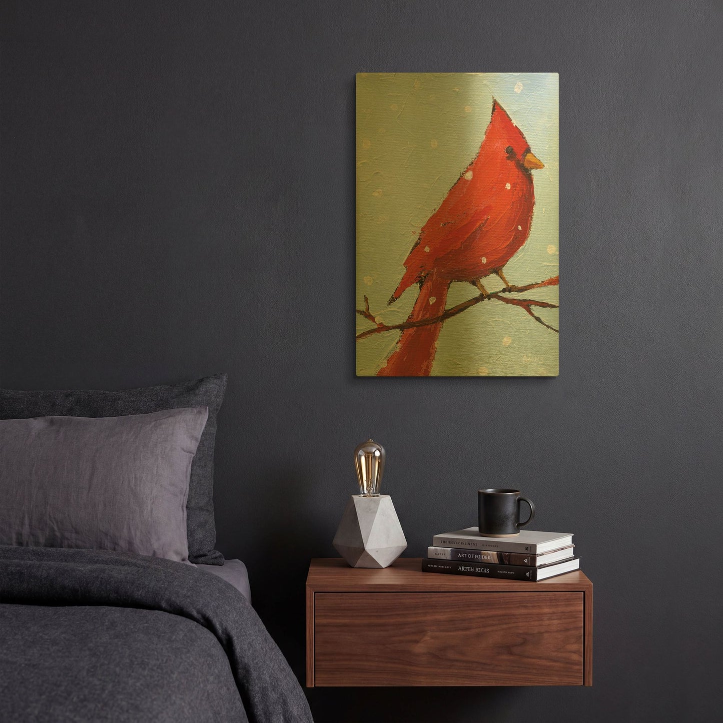 'Cardinal I' By Phyllis Adams Gold Metal Wall Art