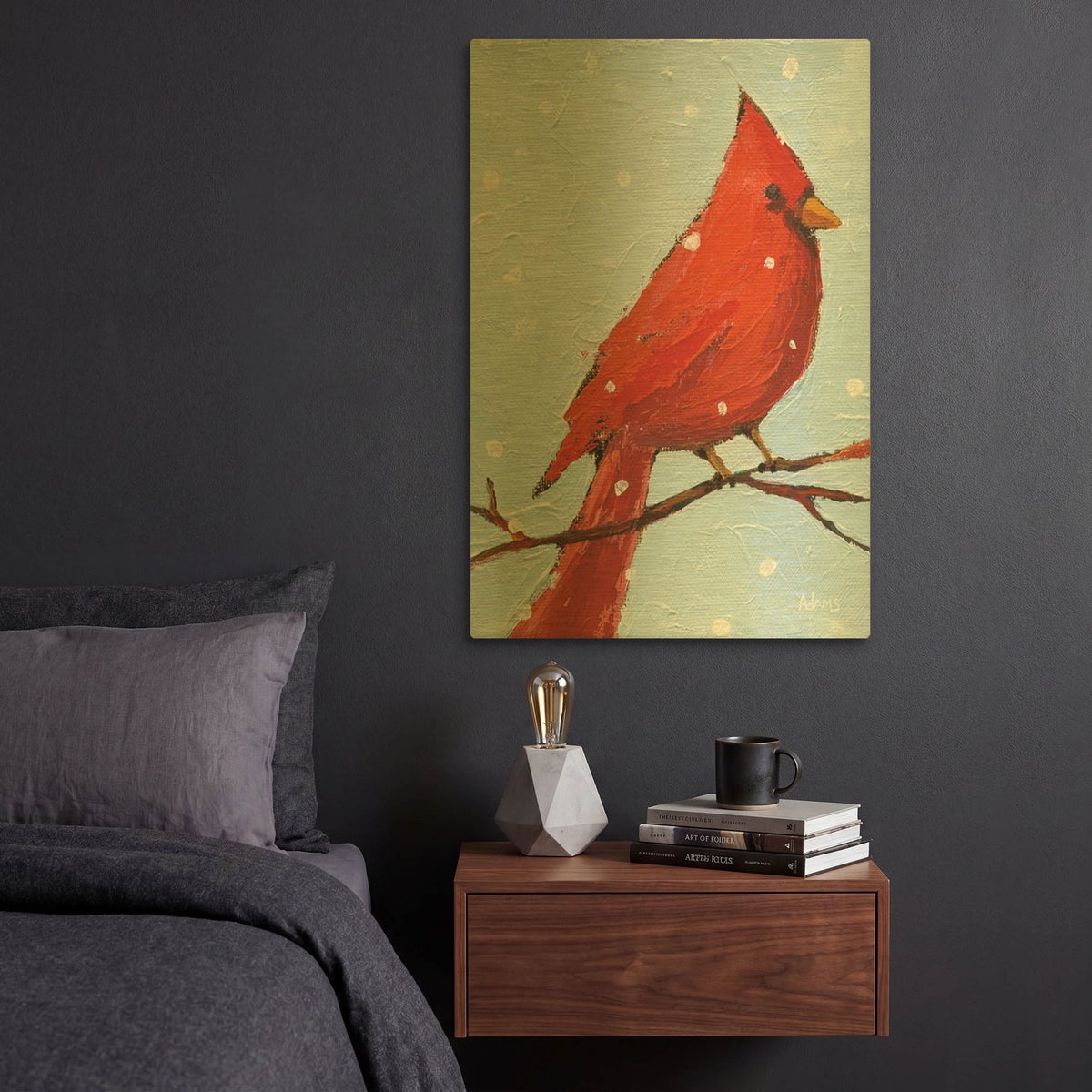 'Cardinal I' By Phyllis Adams Gold Metal Wall Art