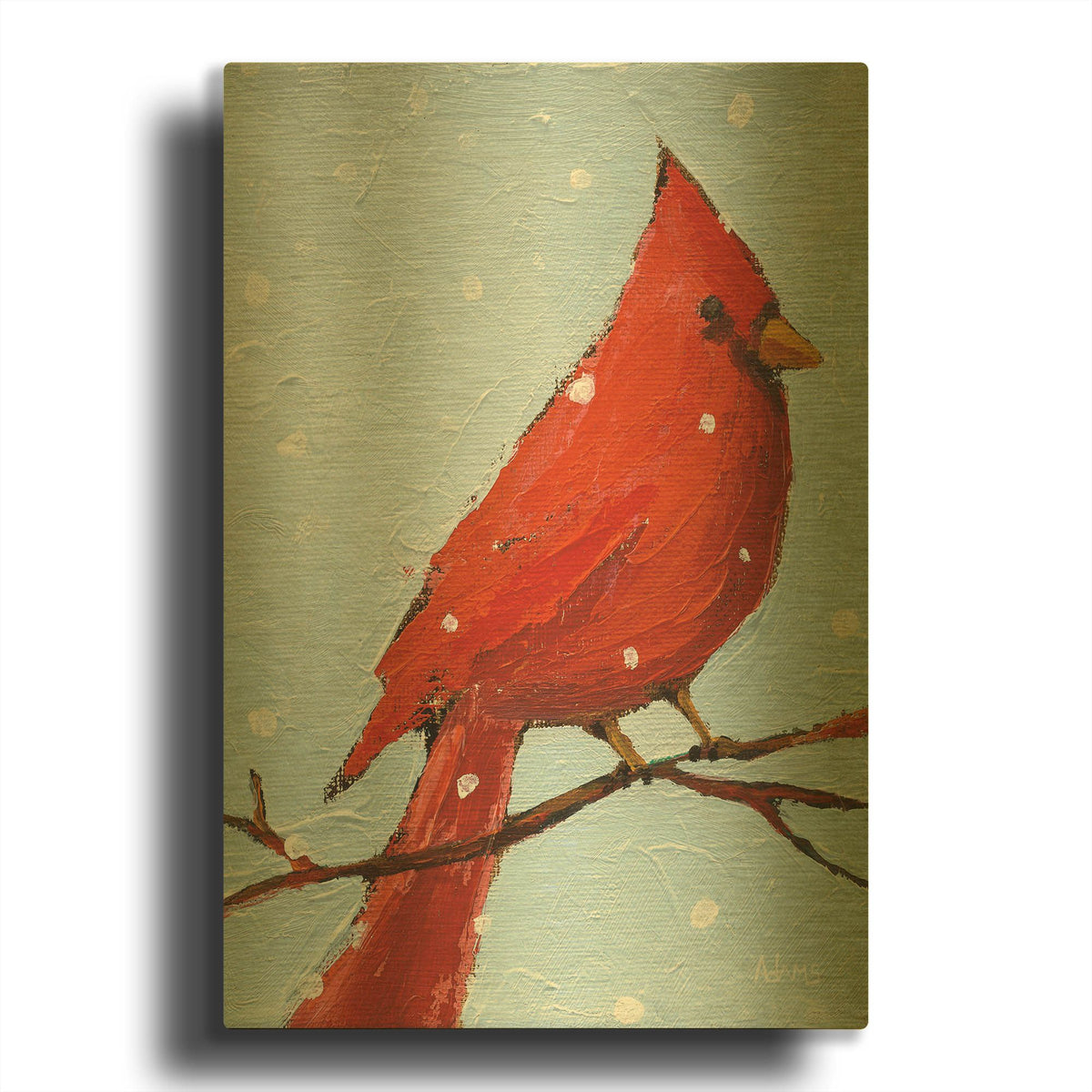 'Cardinal I' By Phyllis Adams Gold Metal Wall Art
