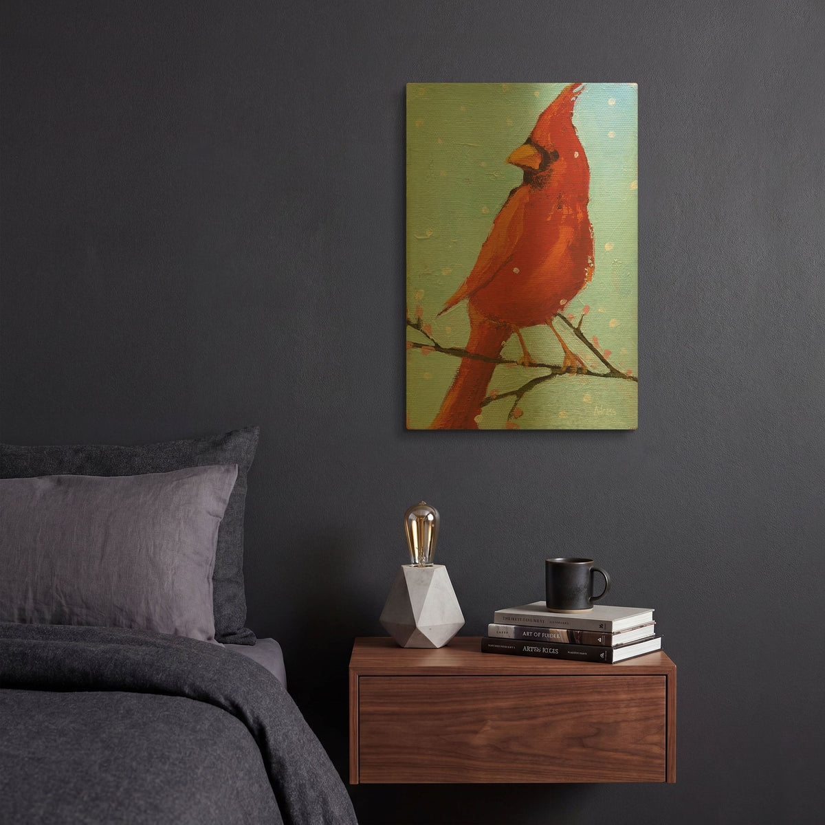'Cardinal II' By Phyllis Adams Gold Metal Wall Art