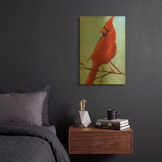 'Cardinal II' By Phyllis Adams Gold Metal Wall Art