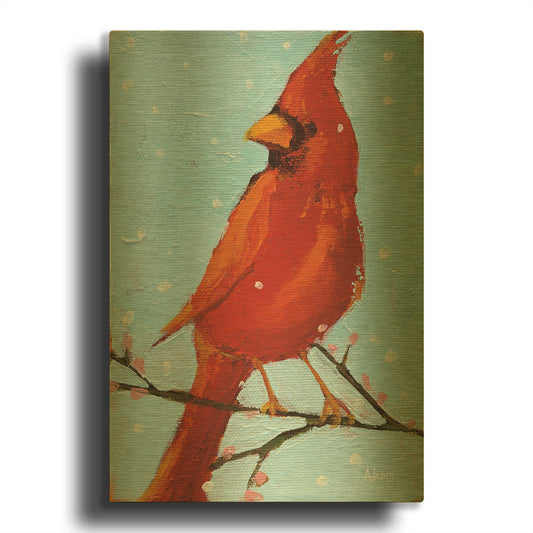 'Cardinal II' By Phyllis Adams Gold Metal Wall Art