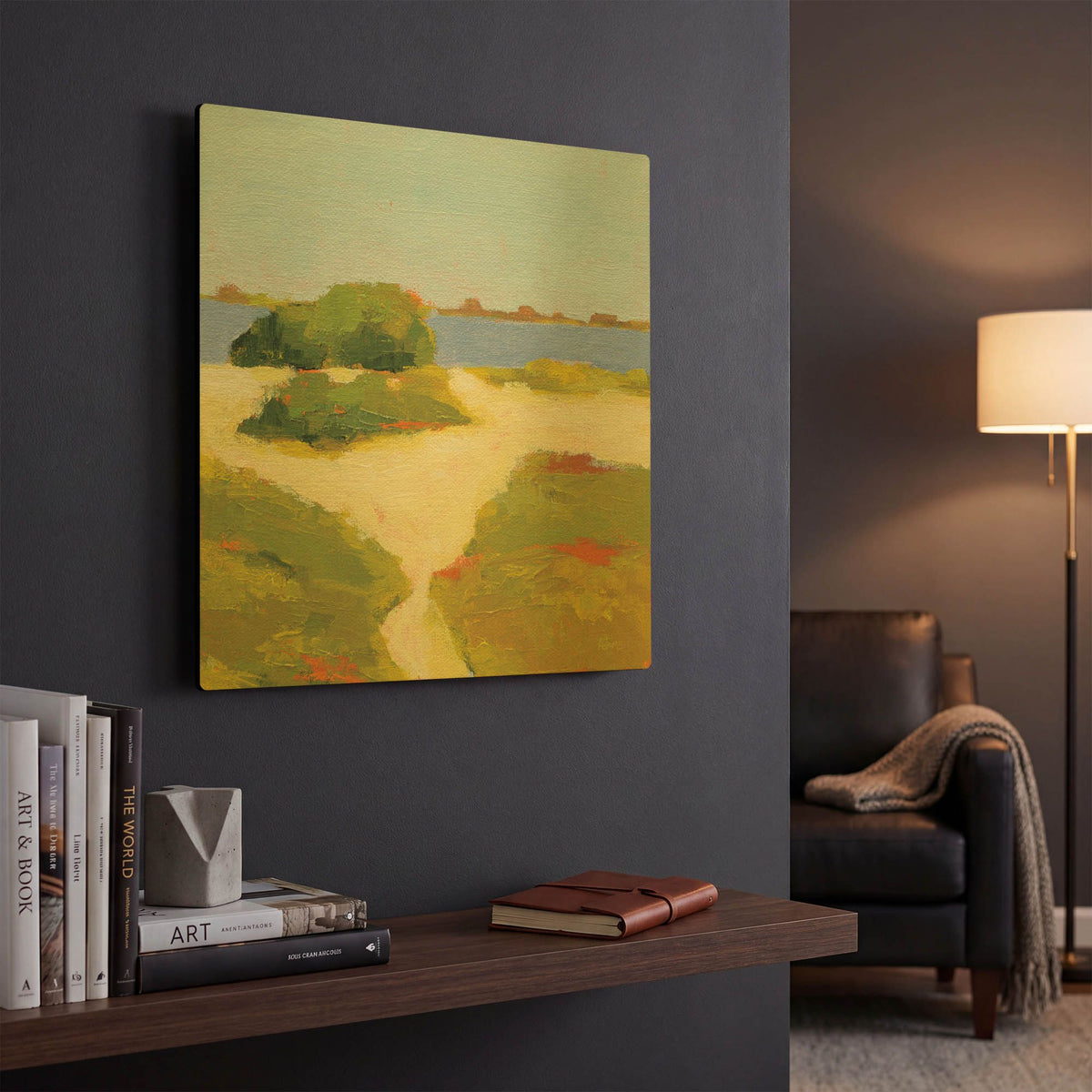 'Path to the Beach' By Phyllis Adams Gold Metal Wall Art